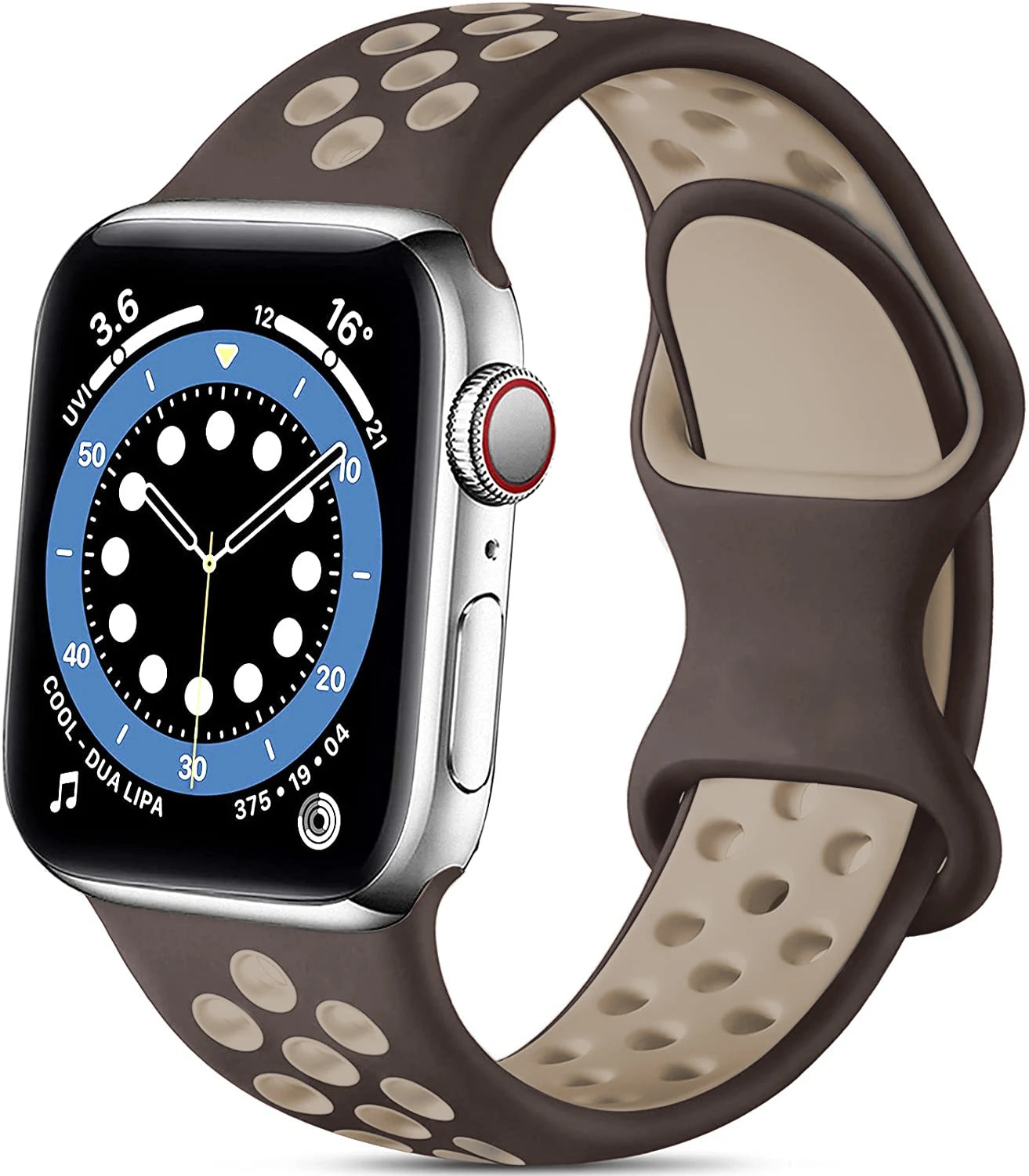correa silicona deportiva marron arena apple watch
