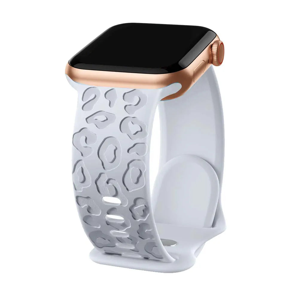 correa silicona grabada blanco hielo apple watch