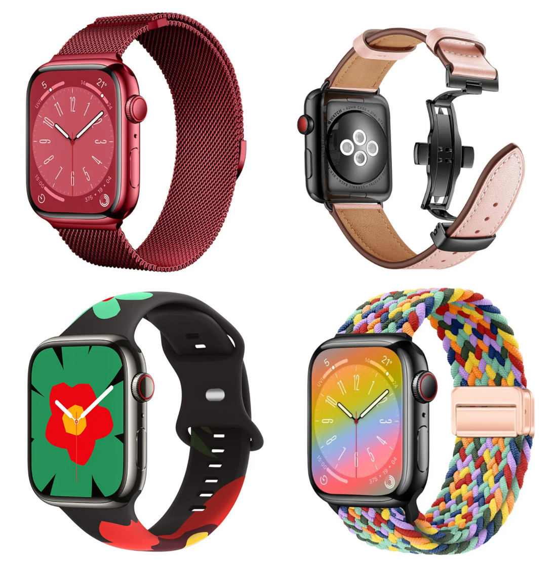 cuatro correas apple watch metal piel silicona nailon