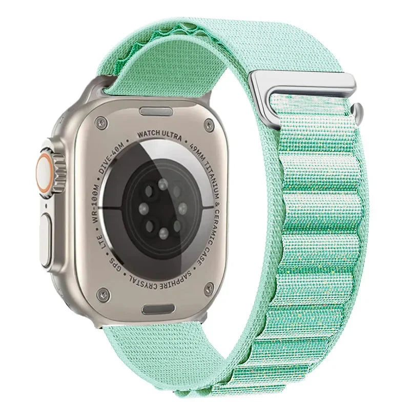 correa nailon alpina verde agua apple watch