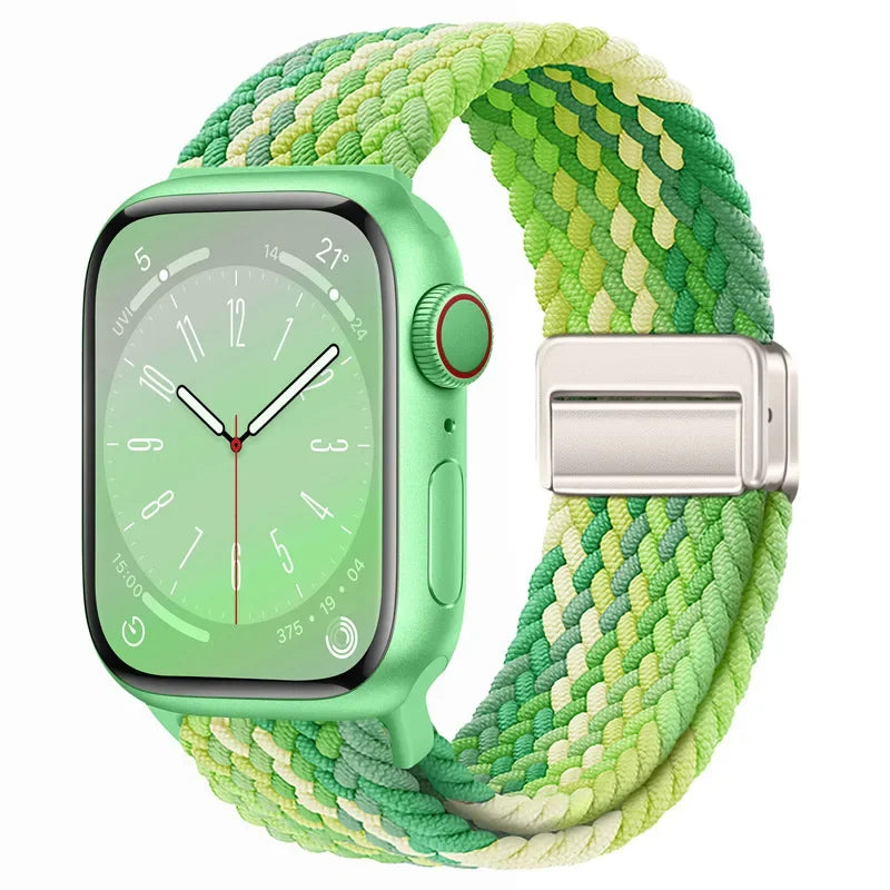 correa nailon trenzada verdes apple watch