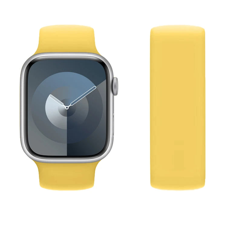 correa silicona solo loop amarillo apple watch