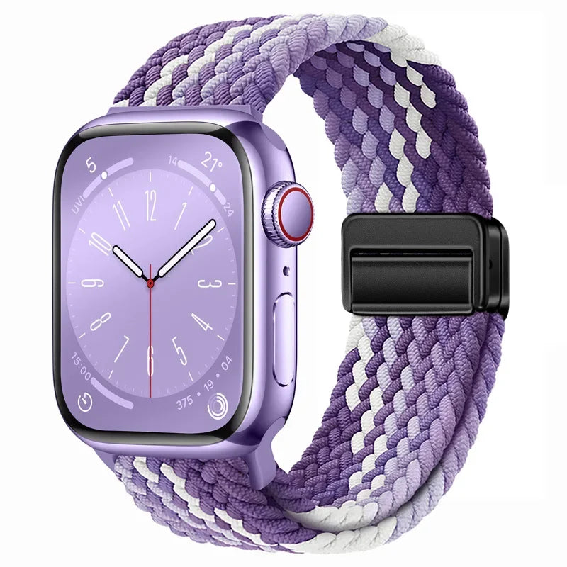 correa nailon trenzada morados apple watch