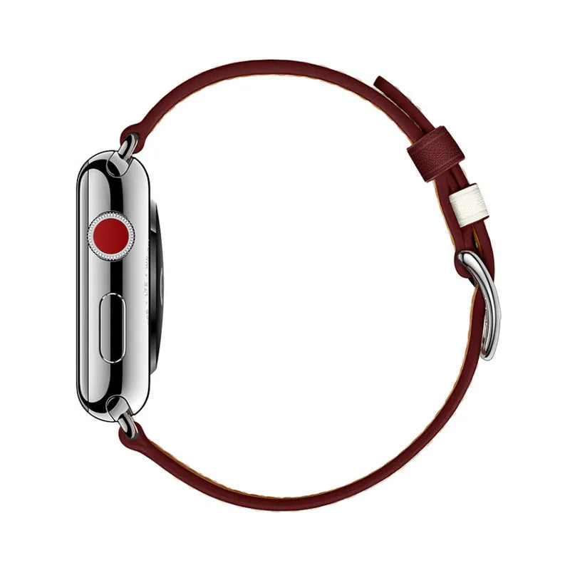 correa piel blanca lateral apple watch