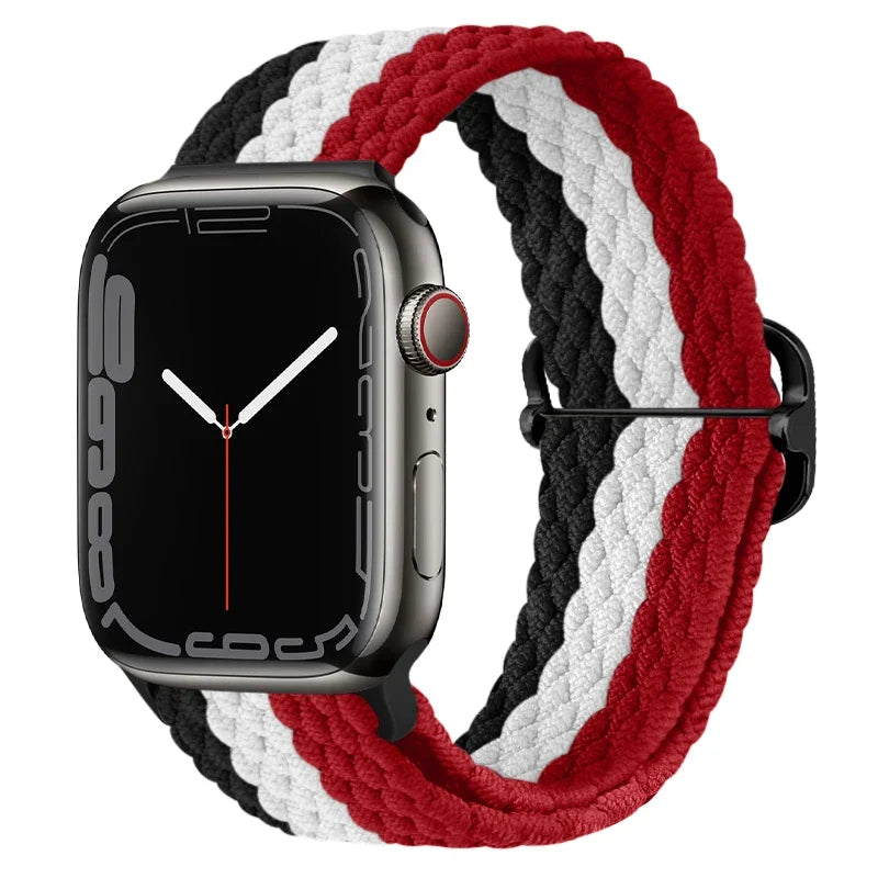 correa nailon trenzada negra roja blanca apple watch