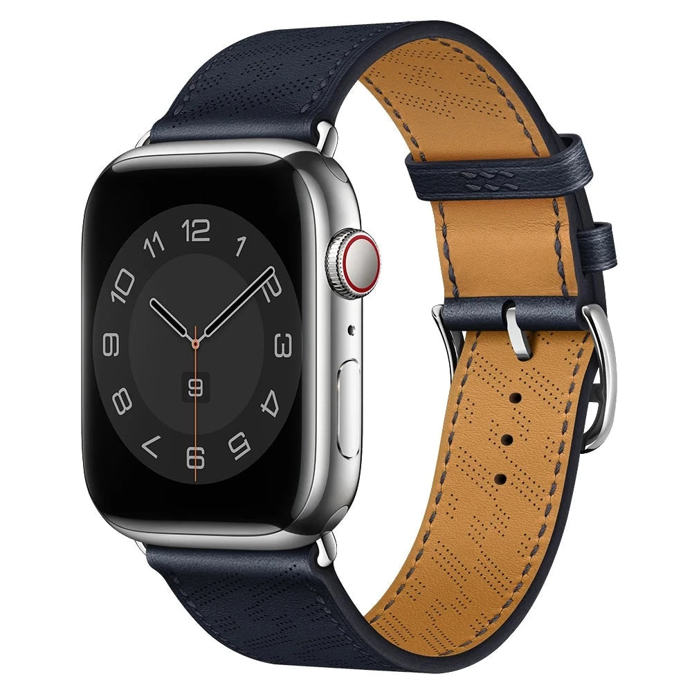 correa piel microperforada azul apple watch