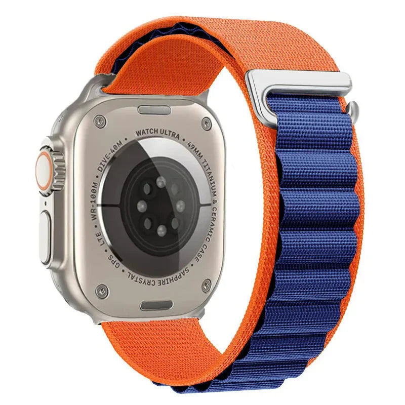 correa nailon alpina naranja azul apple watch