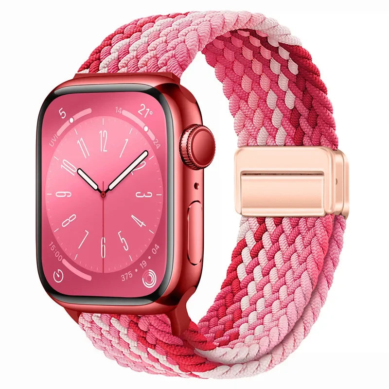 correa nailon trenzada rosas apple watch