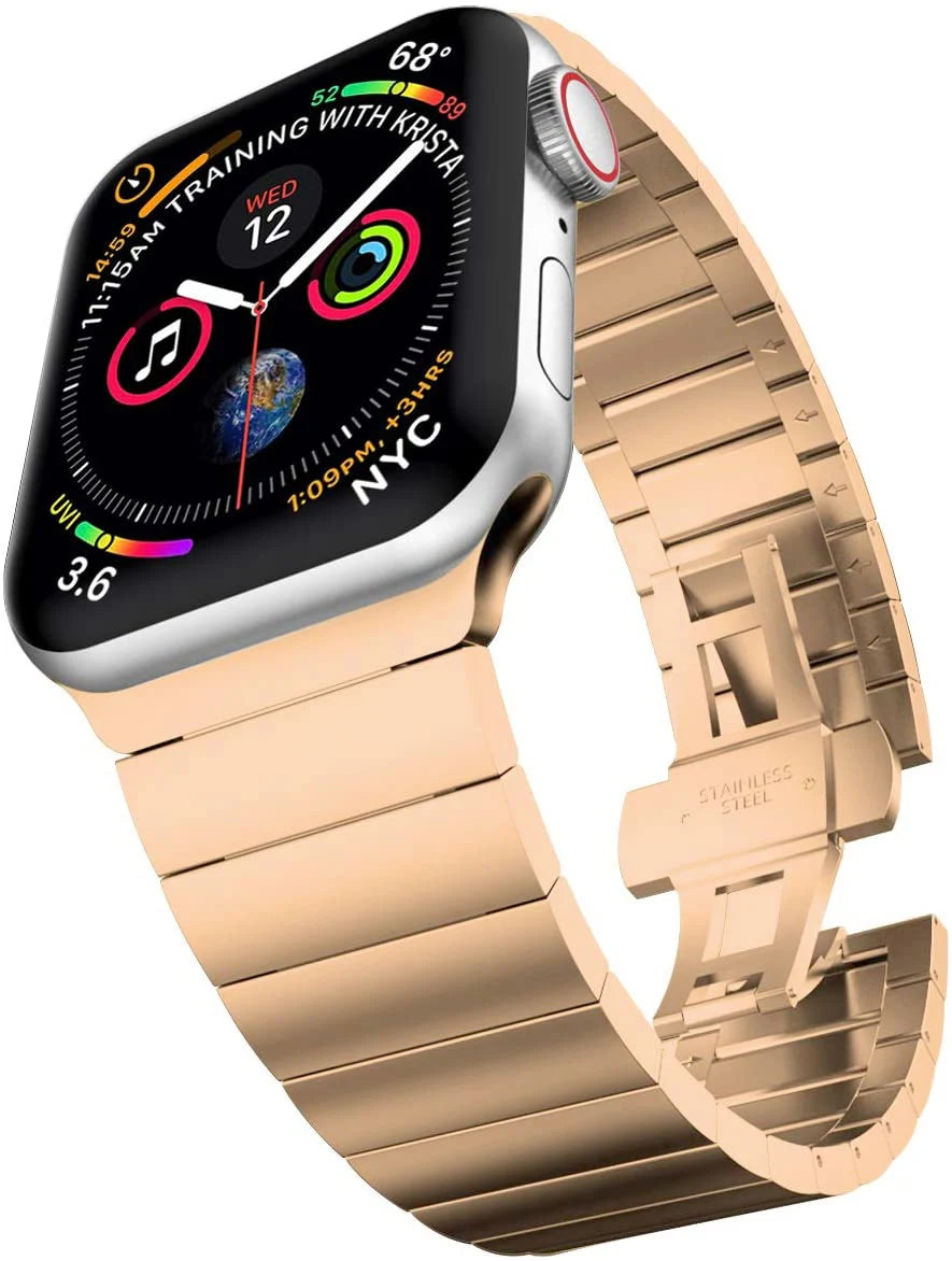 correa acero sin hueco oro rosa apple watch