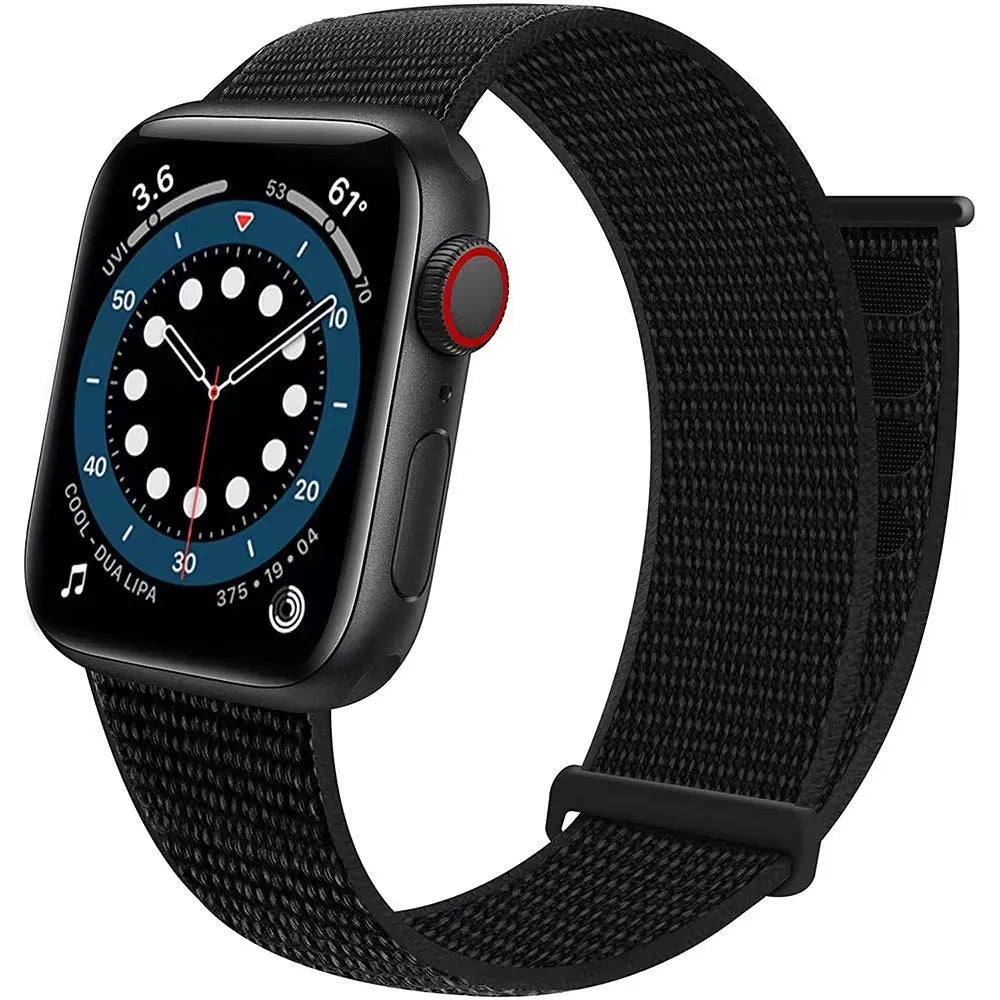 correa nailon velcro negra apple watch