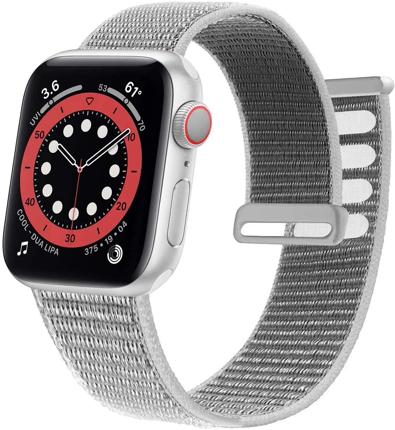 correa nailon velcro plata apple watch