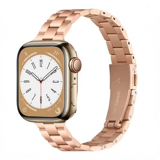 correa metal estrecha oro rosa apple watch