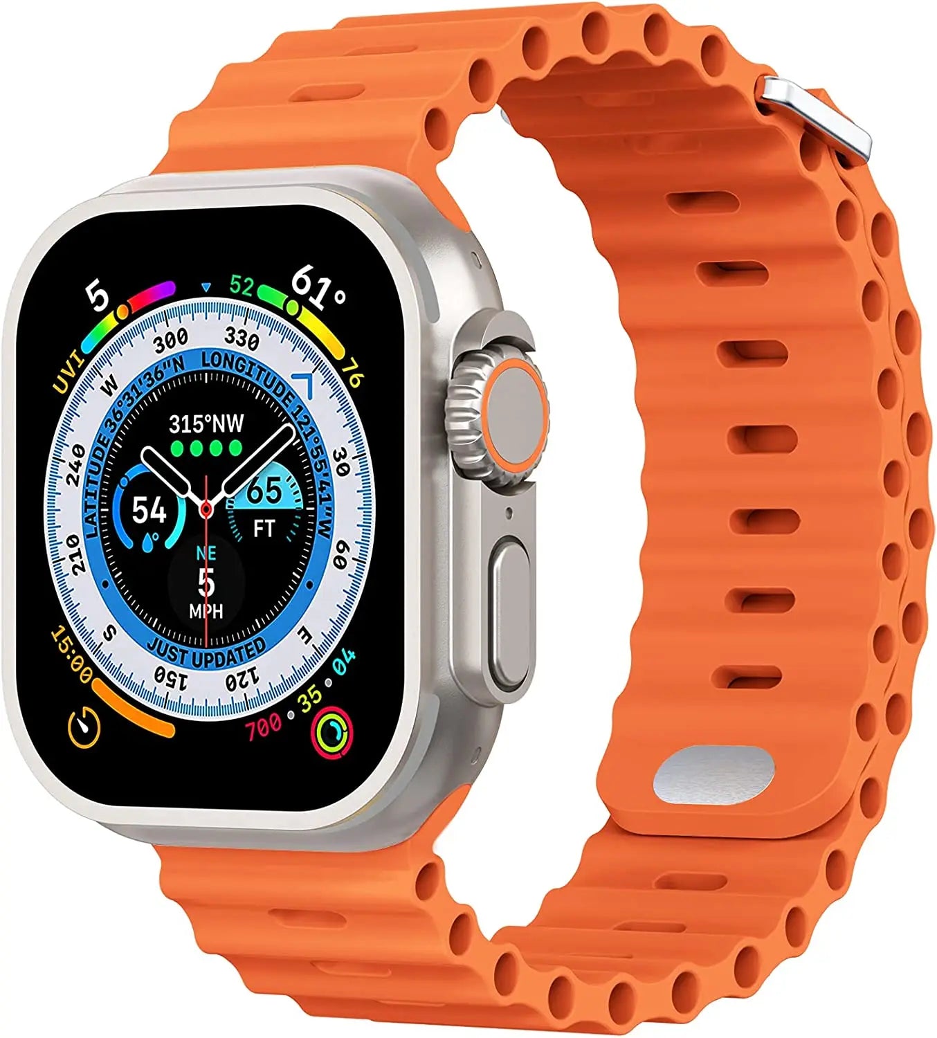 correa silicona ocean naranja apple watch