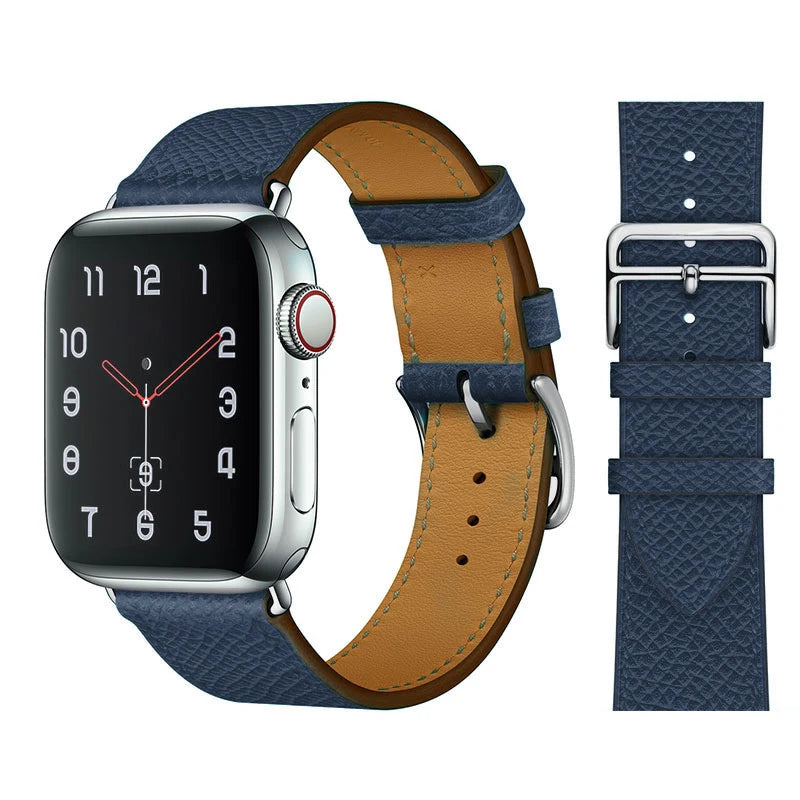 correa piel azul apple watch