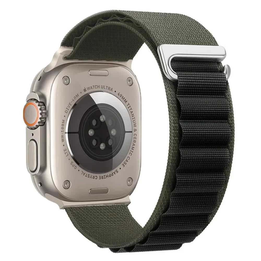 correa nailon alpina verde negra apple watch