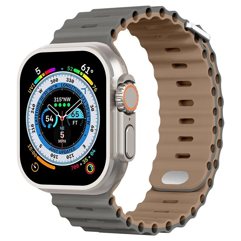 correa silicona ocean gris arena apple watch