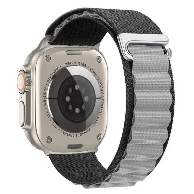 correa nailon alpina negro gris apple watch