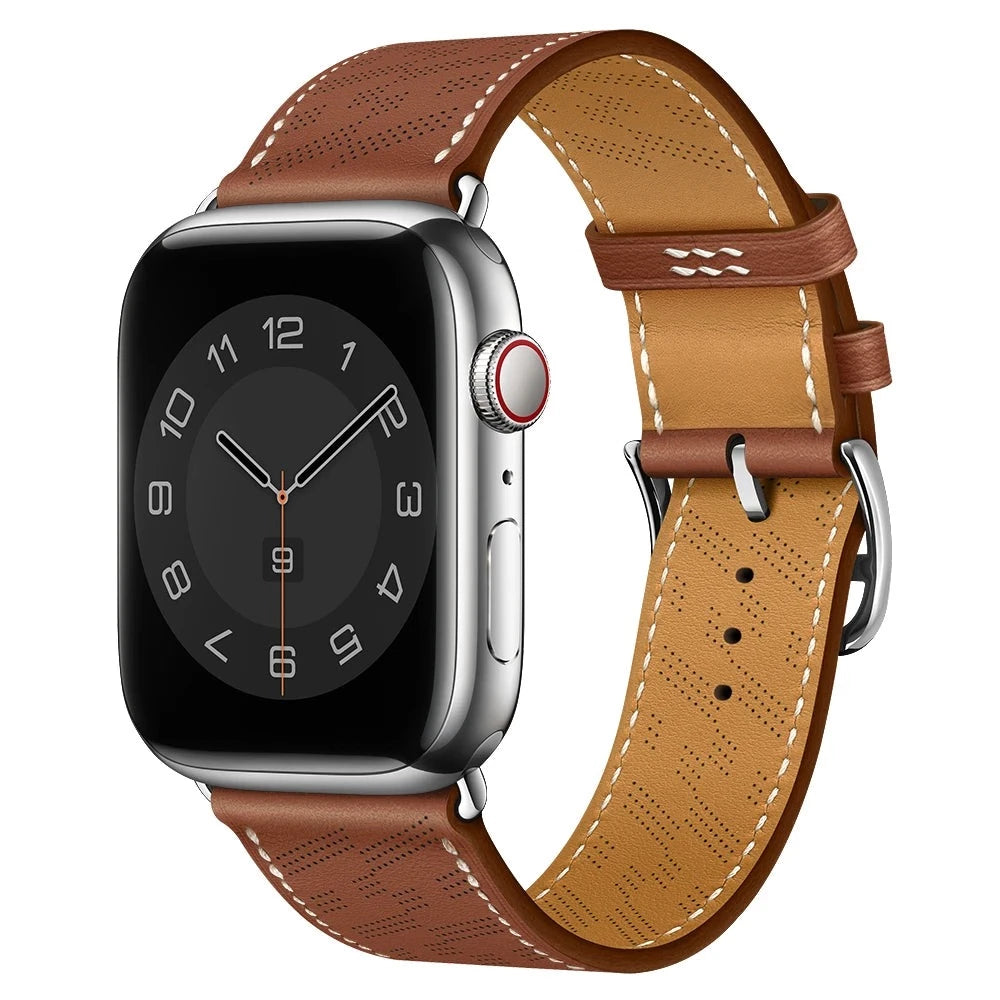 correa piel microperforada marron apple watch