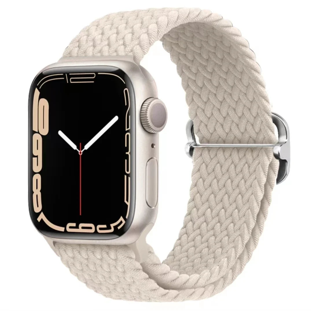 Correa nailon apple watch blanca