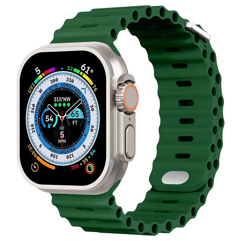 correa silicona ocean verde helecho apple watch