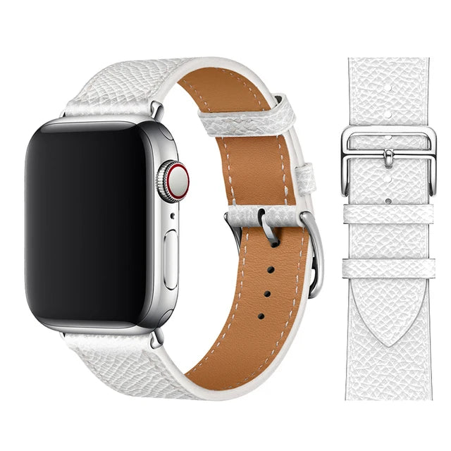 correa piel relieve blanca apple watch