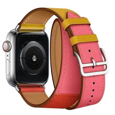 correa piel loop rojo rosa amarillo apple watch