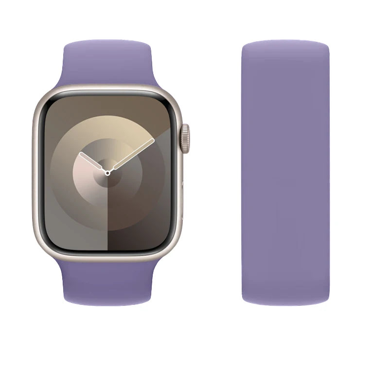 correa silicona solo loop lila apple watch