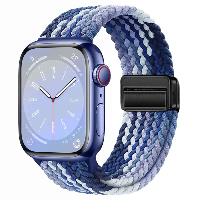 correa nailon trenzada azules apple watch