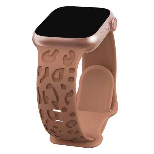 correa silicona grabada marron apple watch