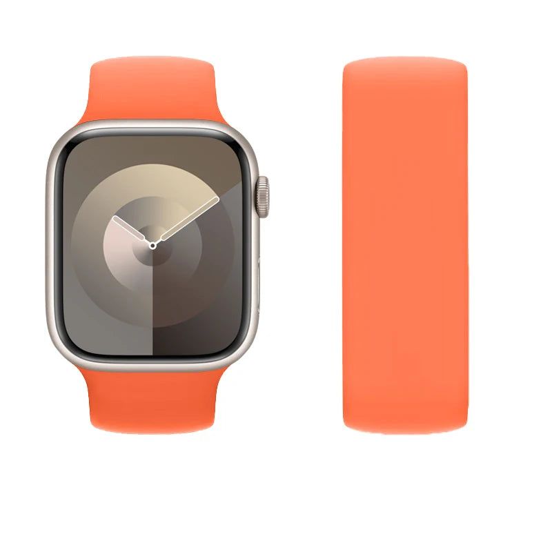 correa silicona solo loop naranja apple watch