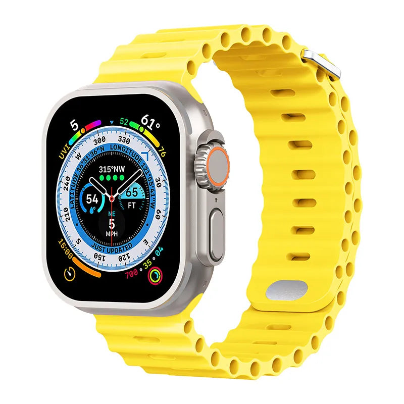 correa silicona ocean amarilla apple watch