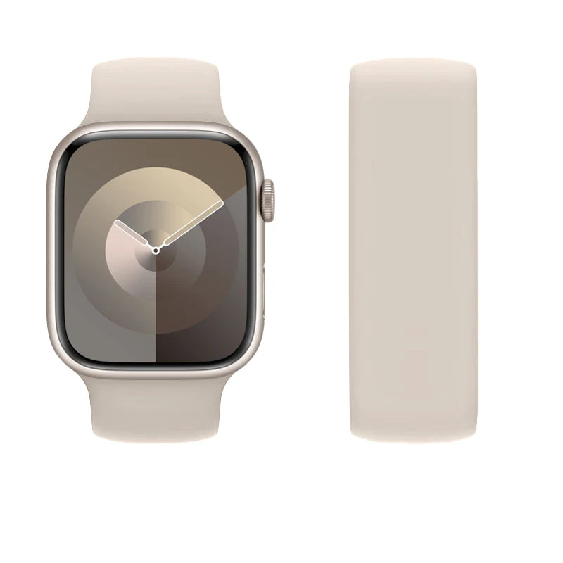 correa silicona solo loop marfil apple watch