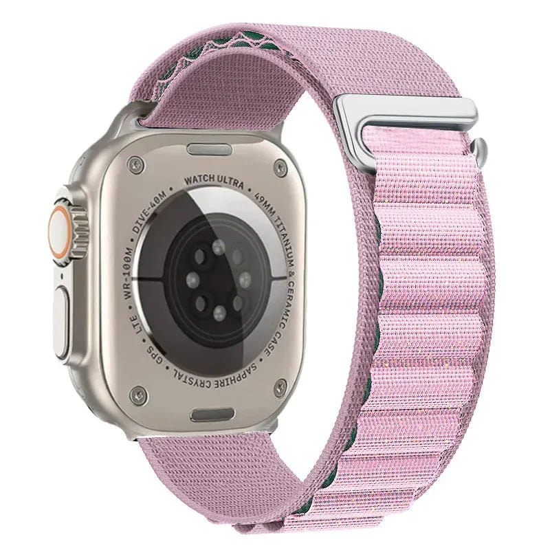 correa nailon alpina malva rosa apple watch