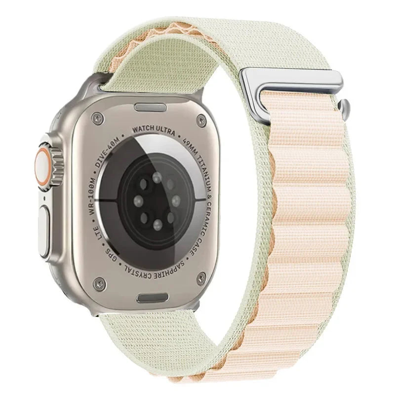 correa nailon alpina gris rosa apple watch