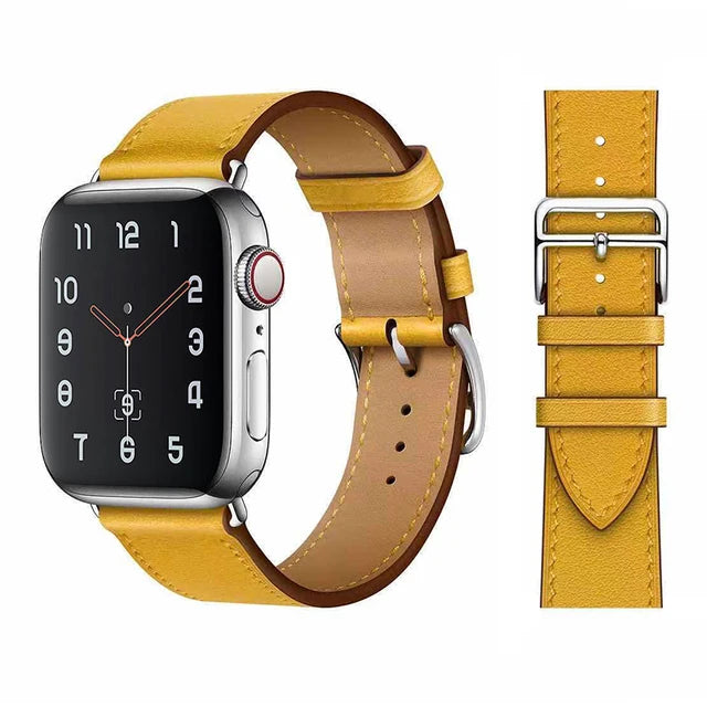 correa piel amarilla apple watch