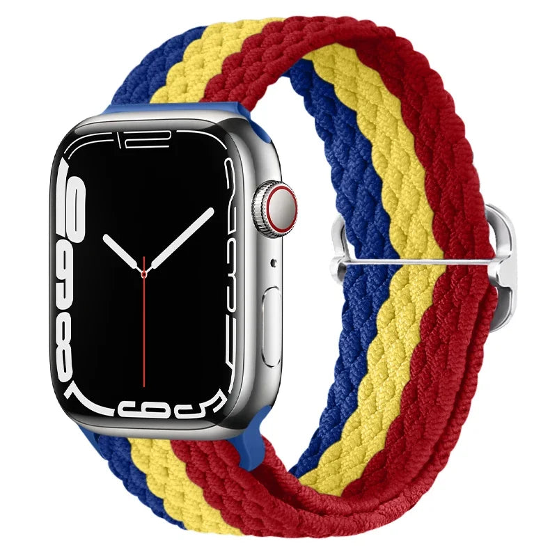 correa nailon trenzada apple watch azul amarillo rojo