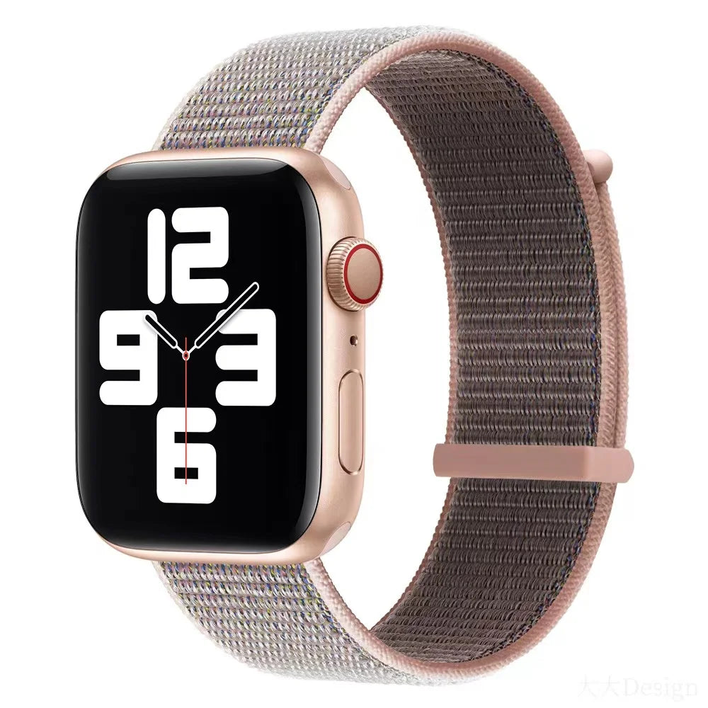 correa nailon velcro rosa apple watch