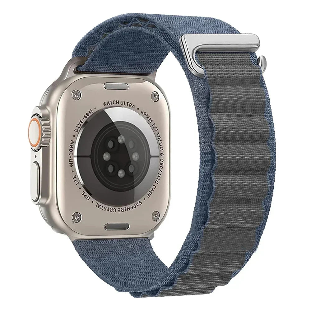 correa nailon alpina azul gris apple watch