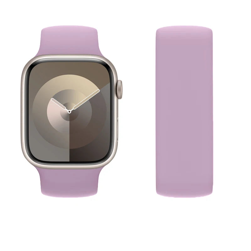 correa silicona solo loop malva apple watch