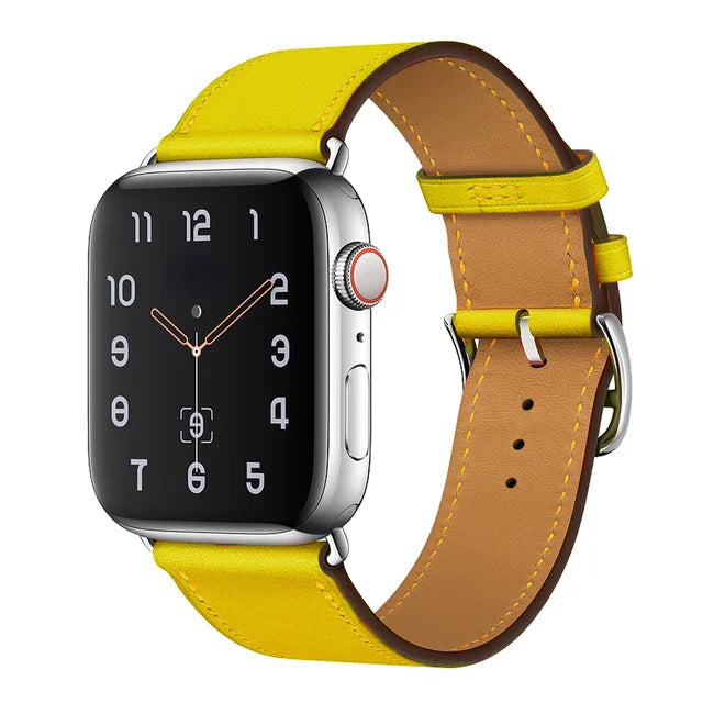 correa piel amarilla apple watch