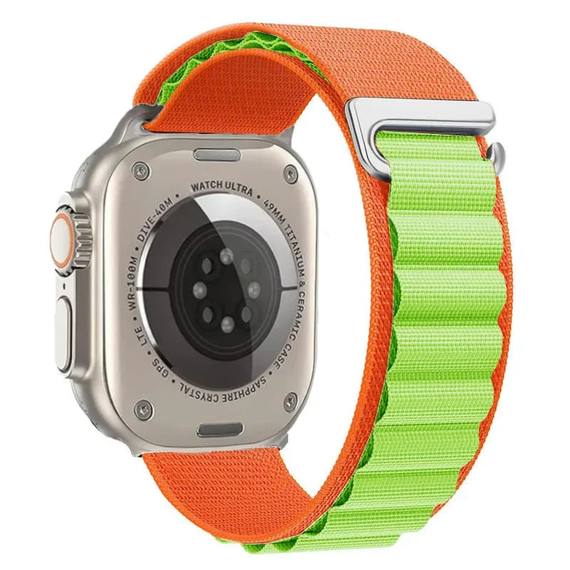 correa nailon alpina naranja verde apple watch