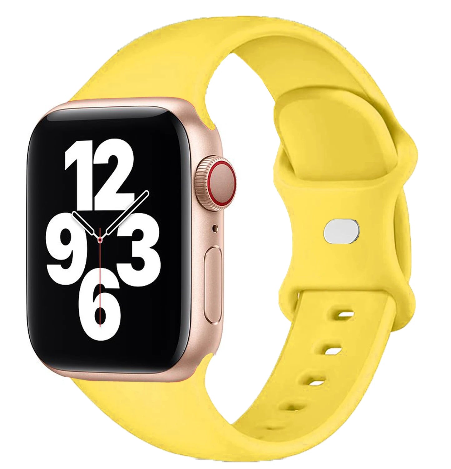 correa silicona apple watch amarilla boton