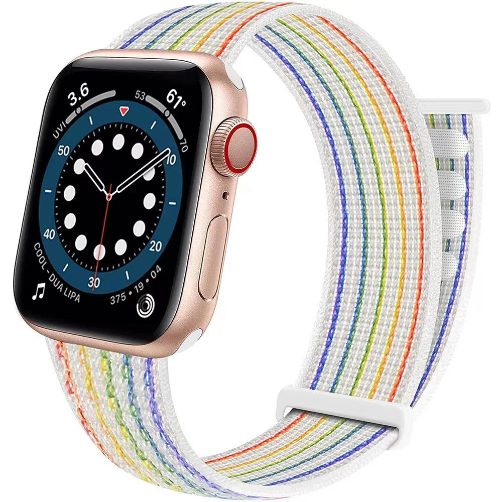 correa nailon velcro arcoiris apple watch