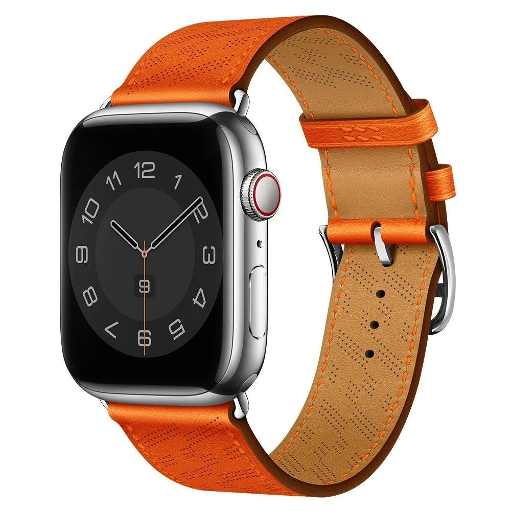 correa piel microperforada naranja apple watch