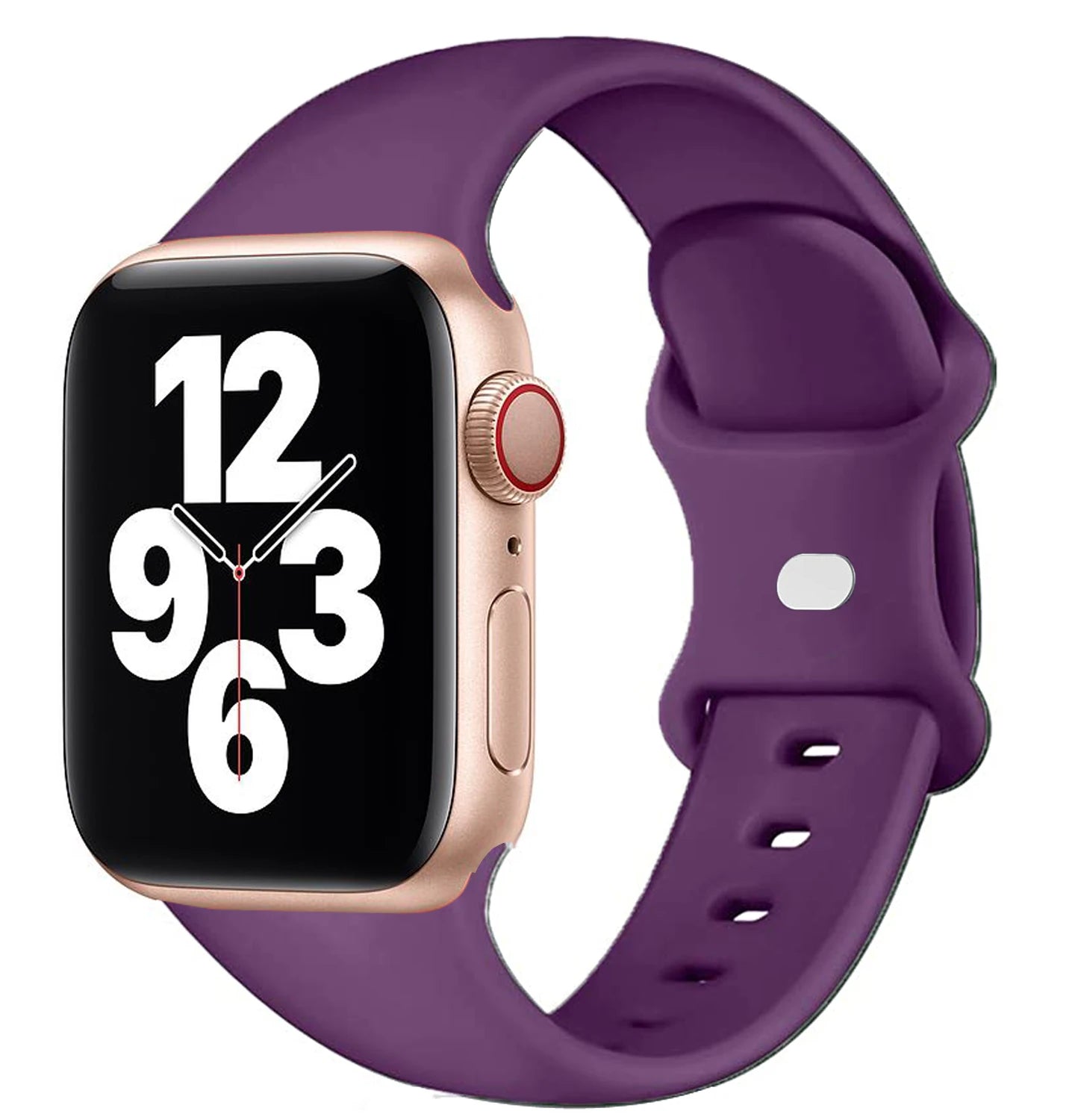 correa silicona apple watch morada boton