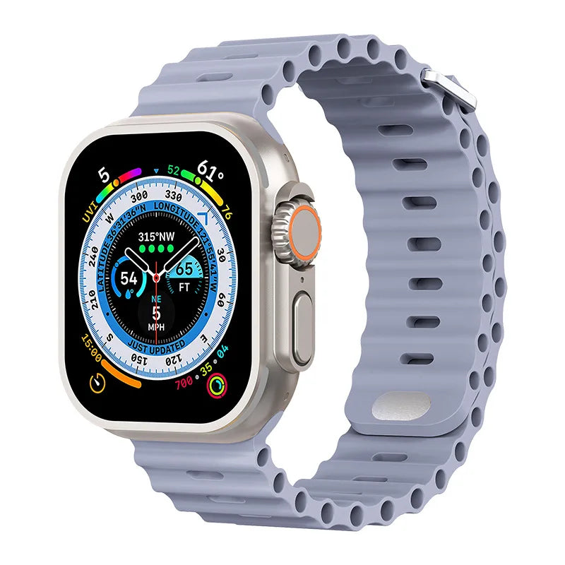 correa silicona ocean azul grisaceo apple watch