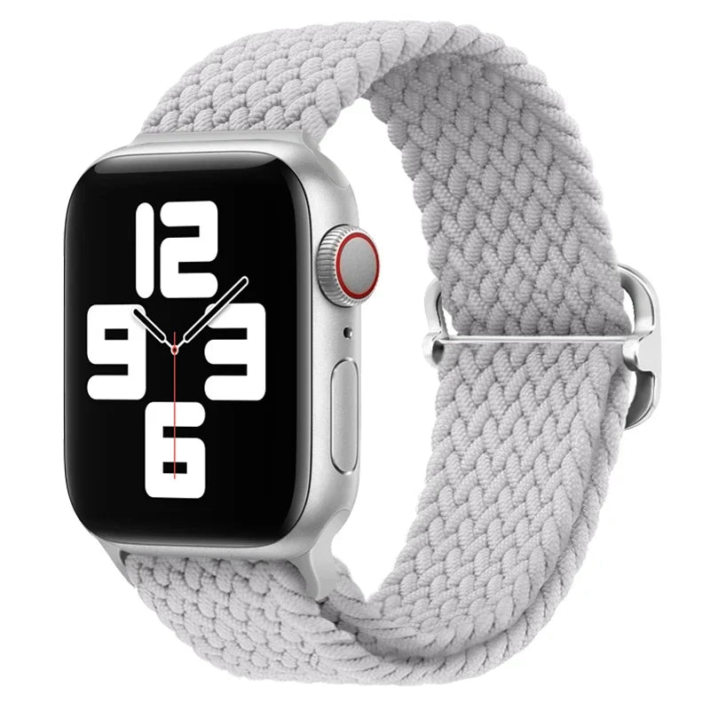 correa nailon apple watch blanco perla