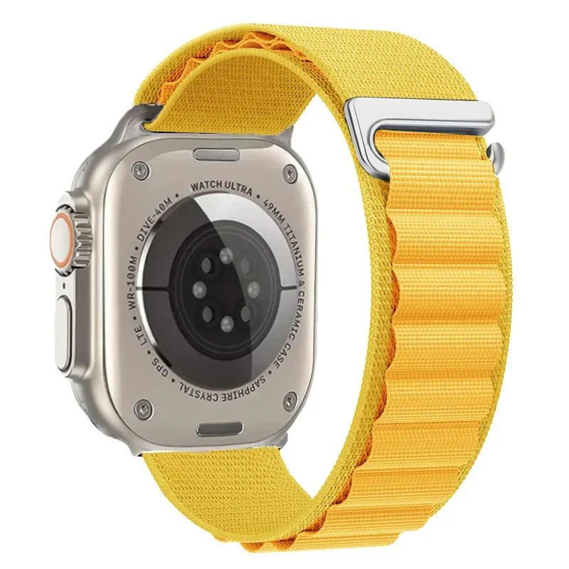 correa nailon alpina amarilla apple watch