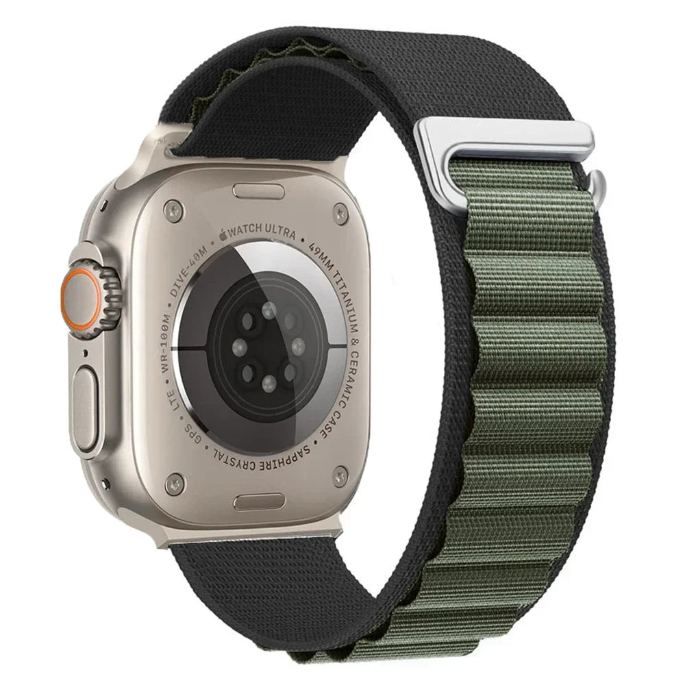 correa nailon alpina negra verde apple watch