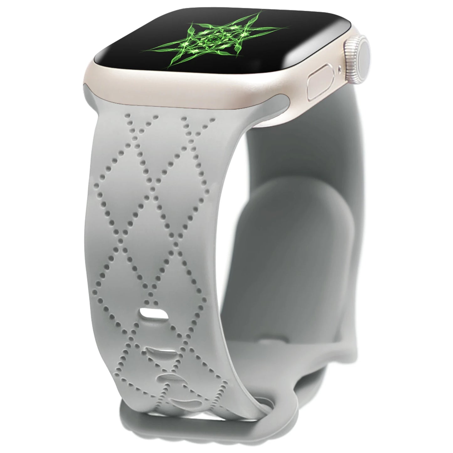 correa silicona rombos gris apple watch